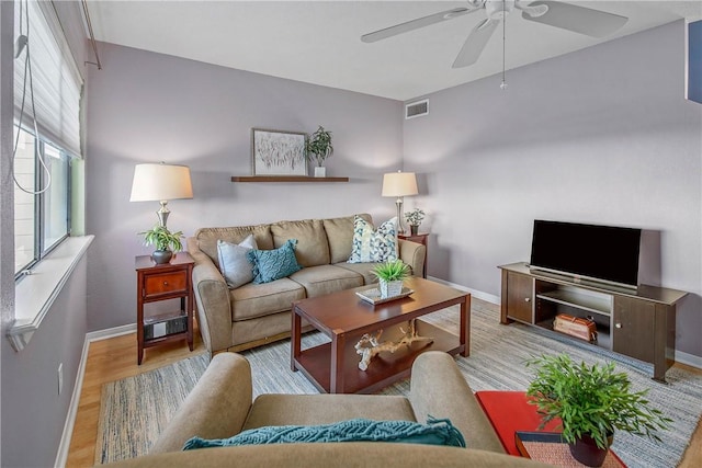 living room featuring light hardwood / wood-style flooring