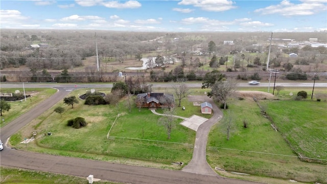 aerial view featuring a rural view