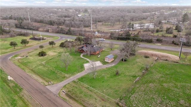 bird's eye view with a rural view