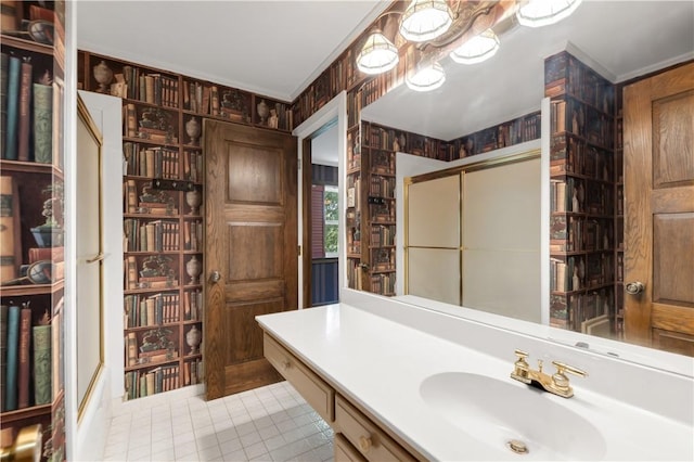 501 College View Dr, Bryan, TX 77801 - bathroom featuring tile patterned floors and vanity