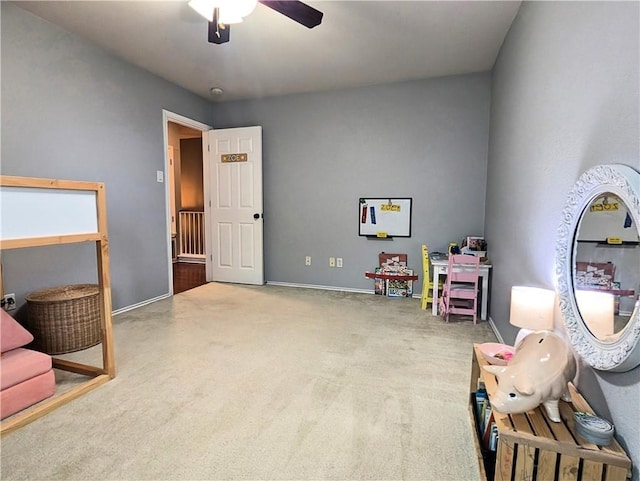 14504 Templemore Cv, Austin, TX 78717 - game room featuring baseboards, ceiling fan, and carpet