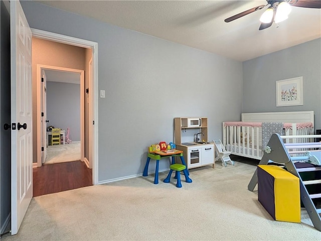 14504 Templemore Cv, Austin, TX 78717 - bedroom with baseboards, a ceiling fan, and carpet floors