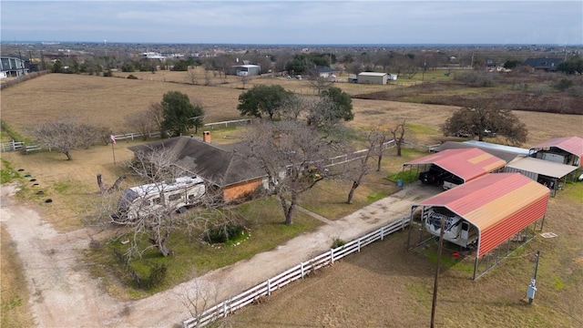 bird's eye view with a rural view