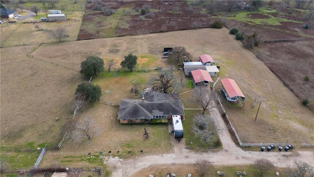 aerial view with a rural view