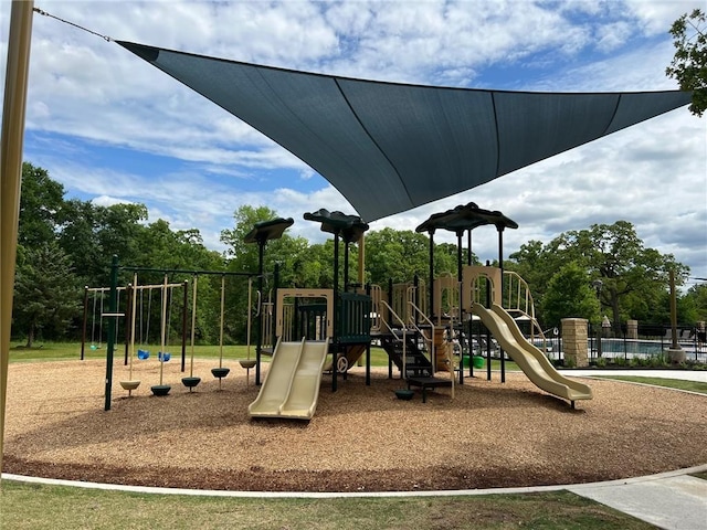 view of community jungle gym