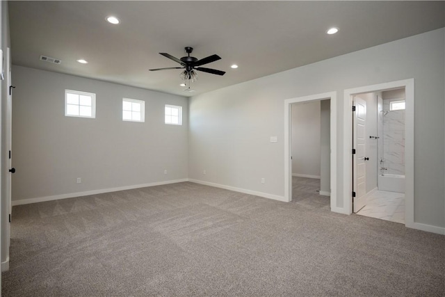 3711 Archer Falls Ct, College Station, TX 77845 - unfurnished room featuring a ceiling fan, carpet floors, recessed lighting, and baseboards