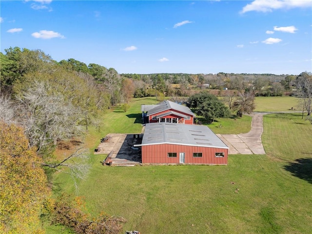 aerial view featuring a rural view