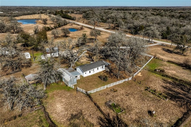 6196 Fm 975, Caldwell, TX 77836 - birds eye view of property featuring a rural view and a water view