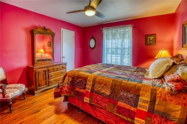 6196 Fm 975, Caldwell, TX 77836 - bedroom with light hardwood / wood-style floors and ceiling fan