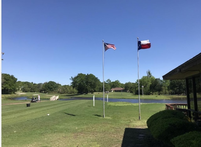 view of property's community featuring a yard