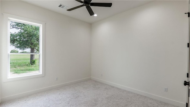 10017 Panther Creek Dr, Iola, TX 77861 - carpeted empty room with a ceiling fan, baseboards, and recessed lighting