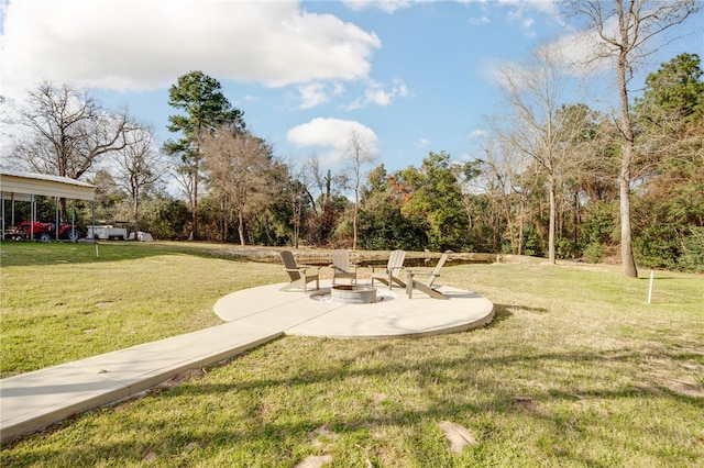 exterior space featuring a patio and a yard