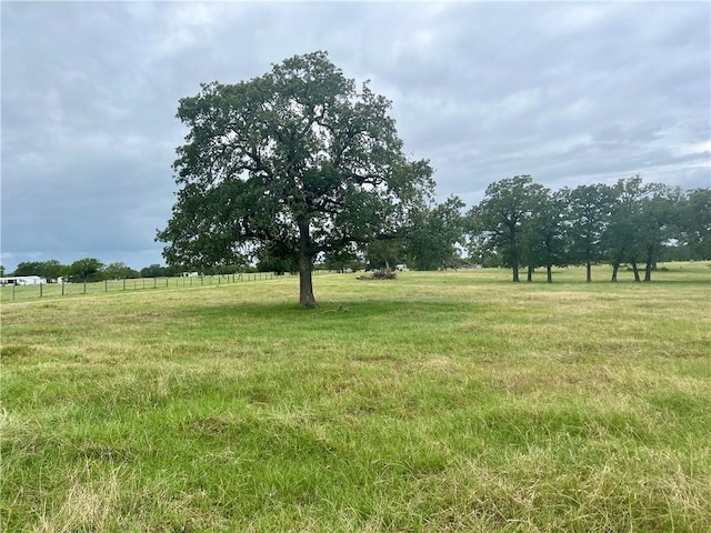 view of yard with a rural view