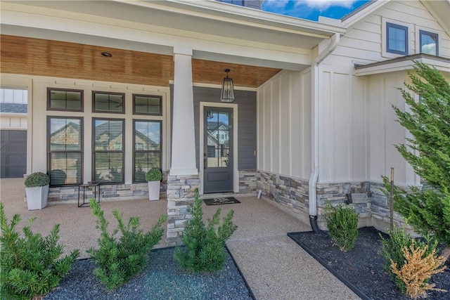 property entrance with a porch