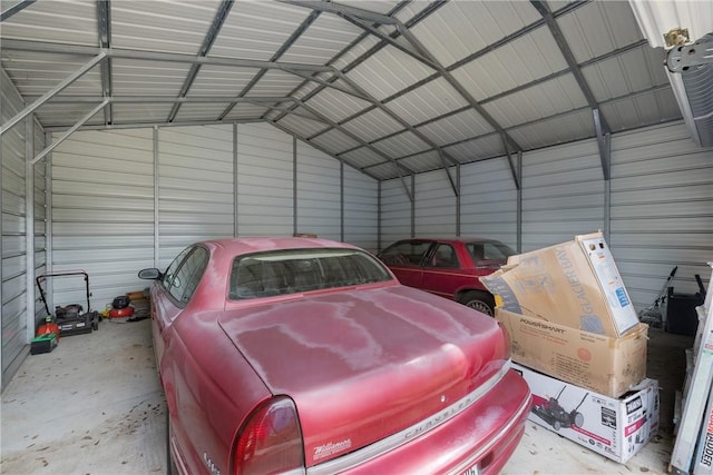 garage with a carport