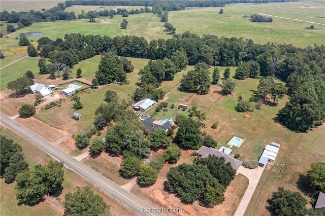 aerial view with a rural view