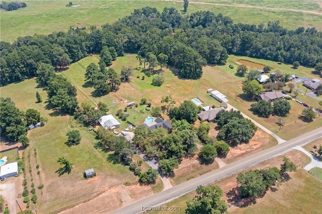 aerial view with a rural view