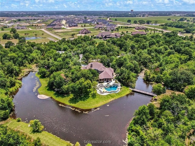 1650 Bird Pond Rd, College Station, TX 77845 - drone / aerial view of a large body of water and a pool