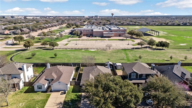 aerial view with a residential view