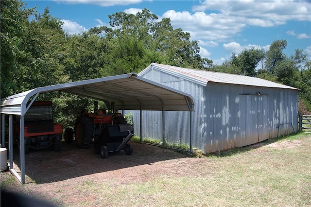view of parking featuring a carport