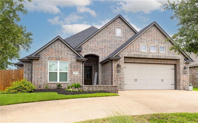4813 Coopers Hawk Dr, College Station, TX 77845 - view of front facade featuring brick siding, a garage, and concrete driveway