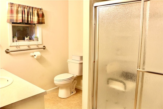 106 N Minden St, Madisonville, TX 77864 - bathroom with a stall shower, vanity, and tile patterned flooring