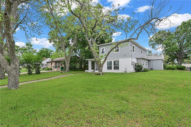 exterior space with a yard