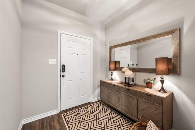 entryway with wood-type flooring