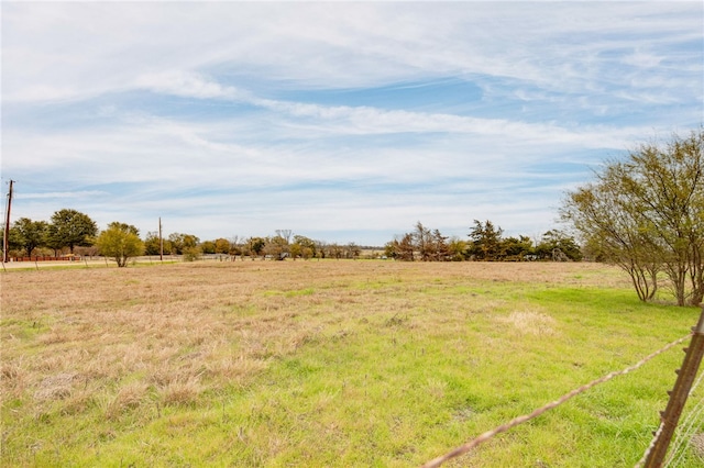 view of yard with a rural view