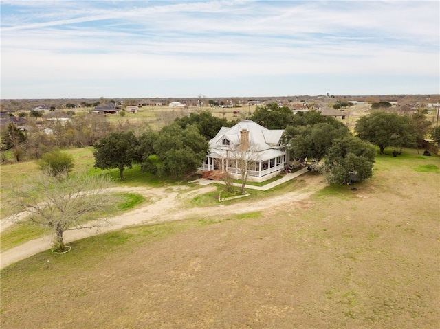 drone / aerial view with a rural view