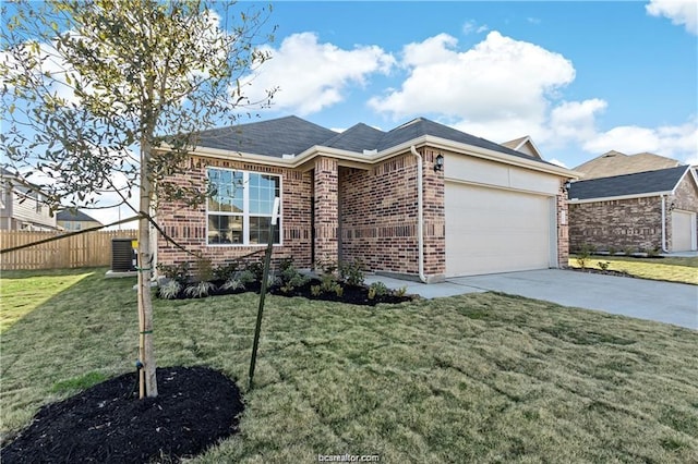 5769 Paseo Pl, Bryan, TX 77807 - ranch-style house featuring brick siding, an attached garage, and concrete driveway