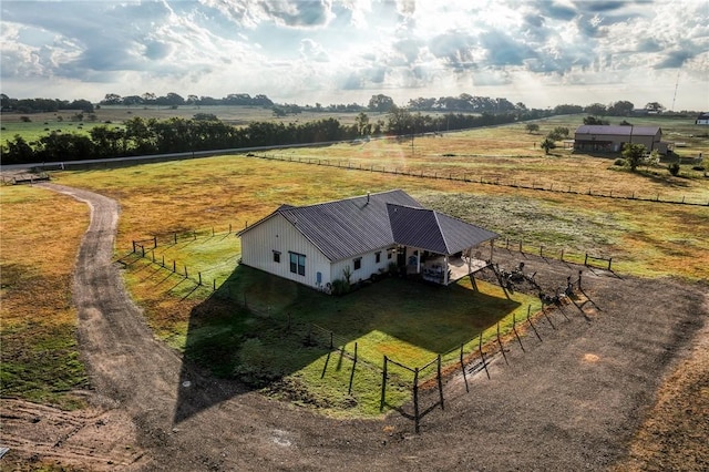 drone / aerial view featuring a rural view