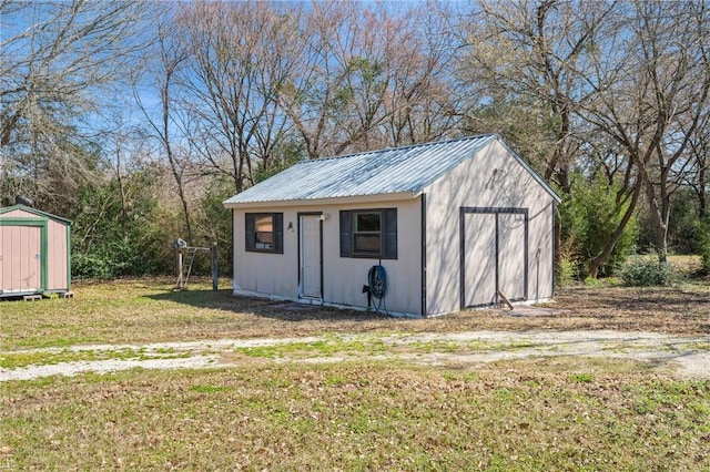 view of shed