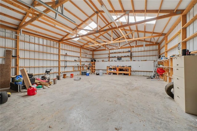 garage featuring metal wall