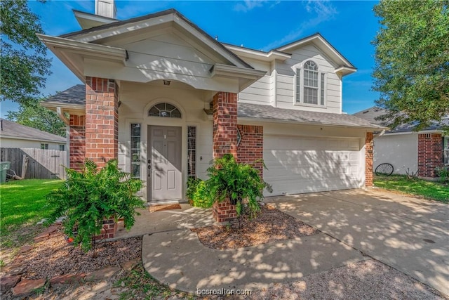 view of front of home with a garage