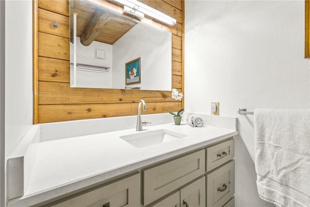 6508 Old Independence Rd, Brenham, TX 77833 - bathroom featuring vanity and a textured wall