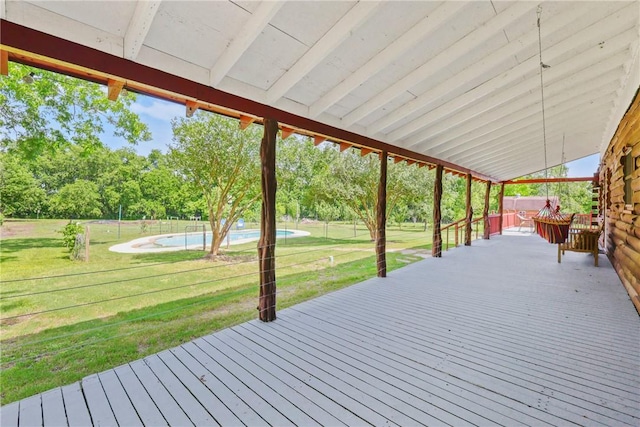 6508 Old Independence Rd, Brenham, TX 77833 - wooden deck featuring a lawn and view of scattered trees