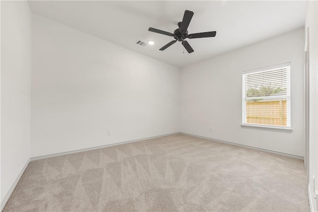 1615 Briscoe Manor Ct, College Station, TX 77845 - spare room featuring visible vents, recessed lighting, ceiling fan, carpet floors, and baseboards