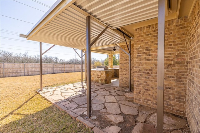 view of patio / terrace with exterior kitchen