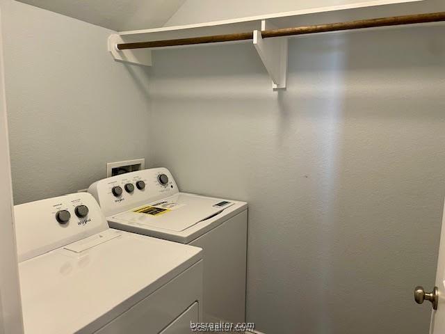 6336 Spartan Dr, College Station, TX 77845 - washroom with washer and clothes dryer