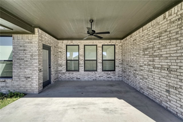 view of patio / terrace with ceiling fan