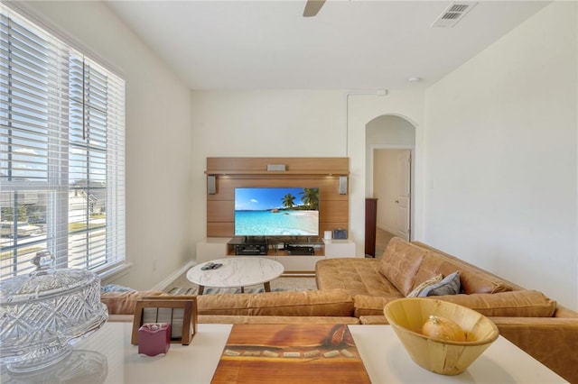 living room with a healthy amount of sunlight