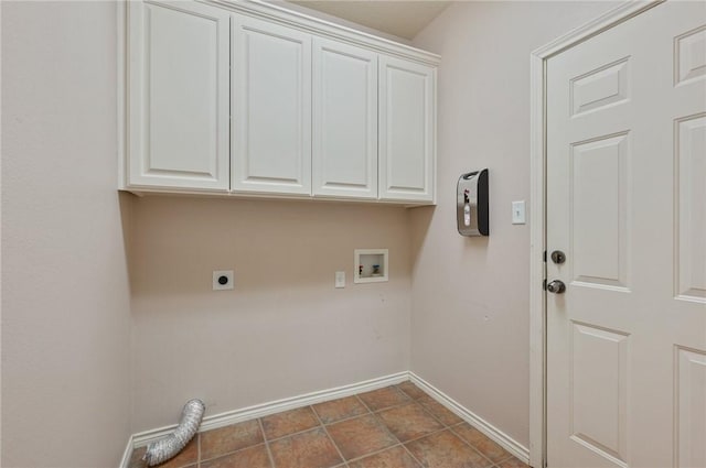 laundry room featuring cabinets, hookup for an electric dryer, and hookup for a washing machine