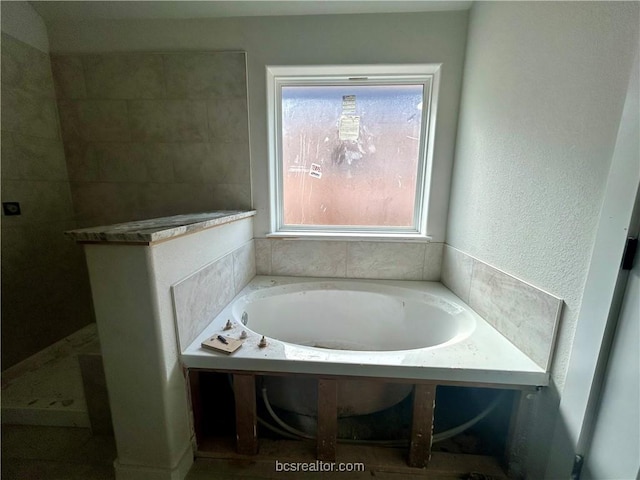 bathroom featuring a washtub