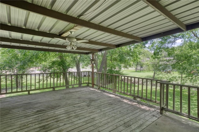 409 N Hutchins St, Bryan, TX 77803 - wooden deck with ceiling fan