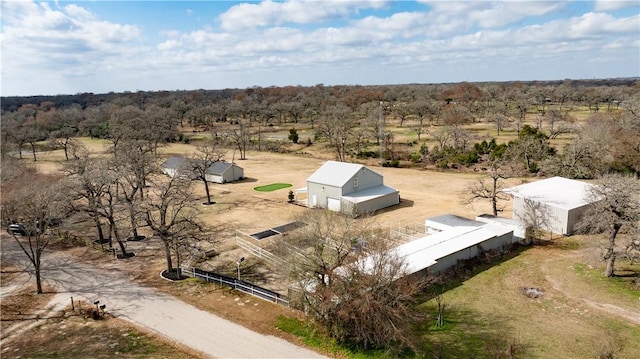 aerial view featuring a rural view