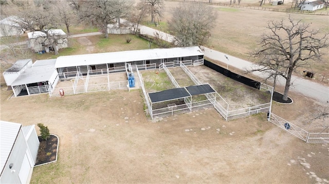 aerial view featuring a rural view