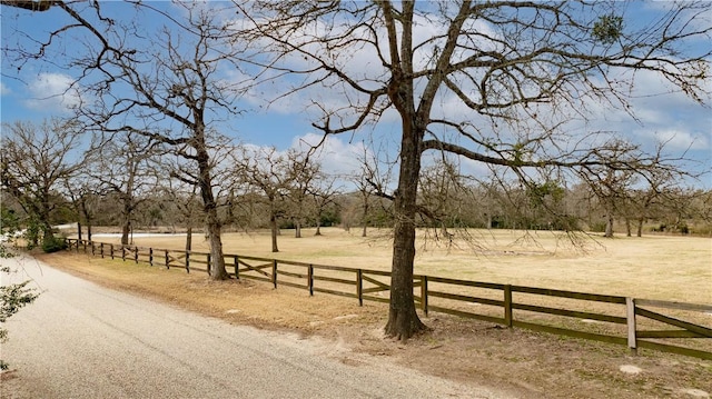 view of street featuring a rural view