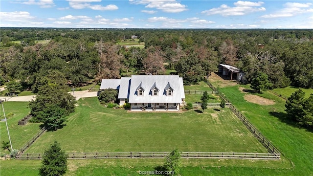 drone / aerial view featuring a rural view