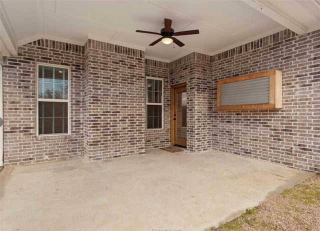 view of patio with a ceiling fan